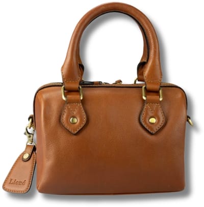 Leren Schoudertas Dames – Cognac – Claire – Echt Rundleer – Compact & Stijlvol – Just Lioné