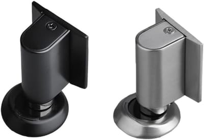 Magnetische Deurstoppers van Zinklegering, Zelfklevende Vloerdeurstoppers voor Kantoor, Slaapkamer en Badkamer, Inclusief Schroeven en Plakstrip (Zwart)