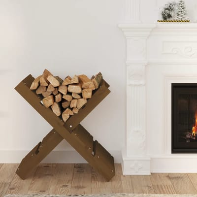 vidaXL - Houtblokhouder - 47x39,5x48 - cm - massief - grenenhout - honingbruin