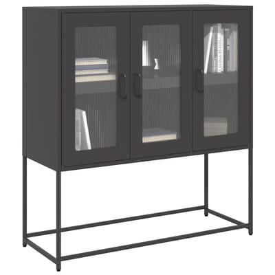 vidaXL - Dressoir - 100,5x39x107 - cm - koudgewalst - staal - zwart
