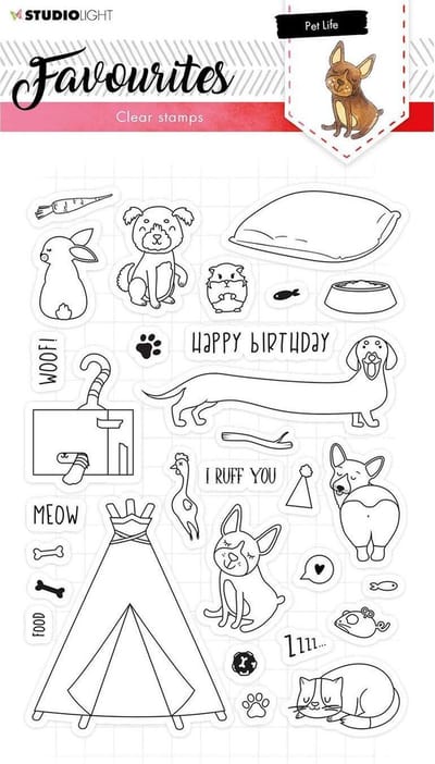 Stempel - Clear stamp - Studio Light - A5 Favourites nr.423