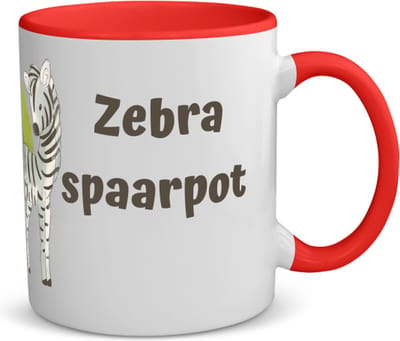 Akyol - zebra koffiemok - theemok - rood - Zebra - dieren liefhebbers - leuke cadeau voor iemand die van houdt van zebra's - verjaardagscadeau - kado - gift - 350 ML inhoud
