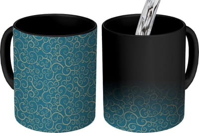 Magische Mok - Foto op Warmte Mokken - Koffiemok - Patroon - Golven - Spiraal - Magic Mok - Beker - 350 ML - Theemok