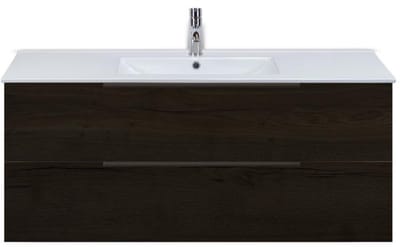 Seville Badmeubelset 120 cm - 2 Laden Black Oak Edge Greep - Wastafel Enjoy Enkel