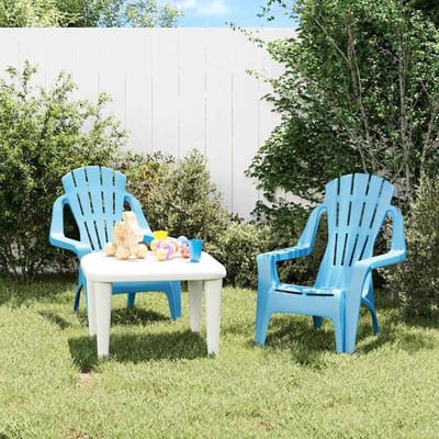 Kinder Tuinstoelen - Kinderstoeltjes Buiten - Buiten Zitten - Ergonomische Leuning - 37 x 34 x 44 cm - Blauw