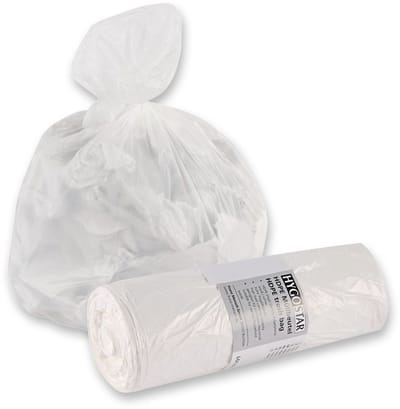 Vuilniszakken 65 liter HDPE wit – 40 stuks – Sterk, lekvrij – op rol – 63x85 cm