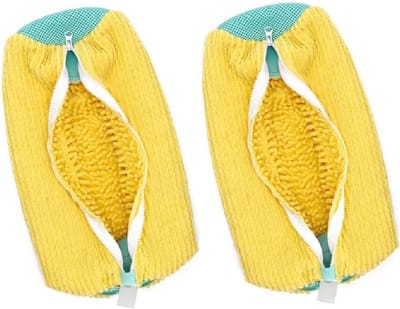 Schoenwaszakken voor wasmachine - 2 stuks, mesh waszakken voor sneakers, sportschoenen en canvas schoenen, 39 x 19 cm, geel