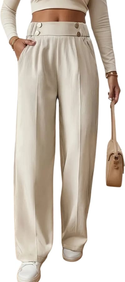 Livano Pantalon Dames - Chino - Golfbroek - Nette Broek - Met Elastische Tailleband - Volwassenen - Abrikoos - M
