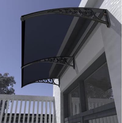 Patio luifel - Buitendeur raam - Bescherming tegen zon - Duurzaam polycarbonaat - 60x210cm - Grijs