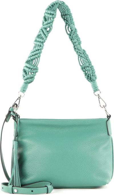 GIANNI CHIARINI Leren Schoudertas Africa Crossbody Bag Cactus Turquoise