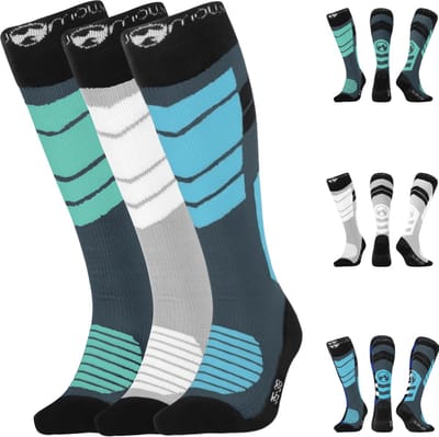 MowMow Skisokken 3-pack - Zilverionen - Antibacterieel - maat 39-42