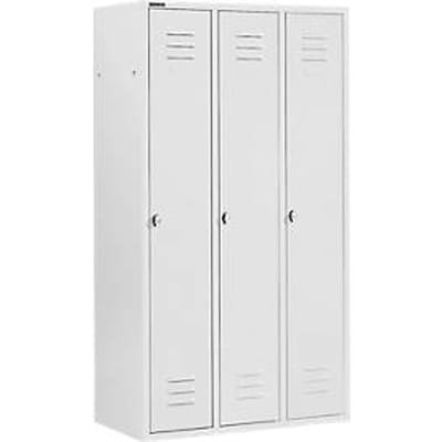 Schäfer Shop Select Kledinglocker met 3 compartimenten, draaigrendelslot, lichtgrijs/lichtgrijs