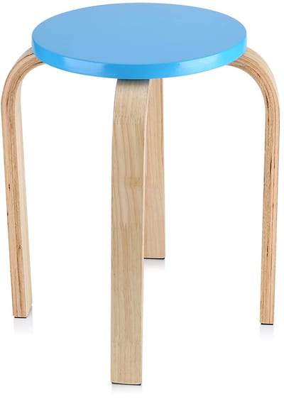 Dailygoods- Houten Kruk Antislip - Gebogen Hout - Snoepkleuren - Eenvoudige Installatie - Vloerbescherming - Geluidsreductie - Krukje