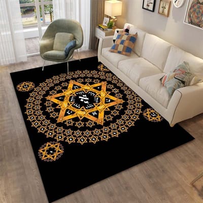 Zespuntige Ster Davidster Patroon Tapijt voor Slaapkamer Speelmatten Kleed Slaapkamer Huisdecoratie Woonkamer Kleed Mat Kerstcadeau Kleed 40x60cm (16x24in)