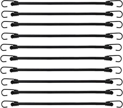10 stuks elastische spanbanden met haken, bagagespanner voor camping en tentzeil