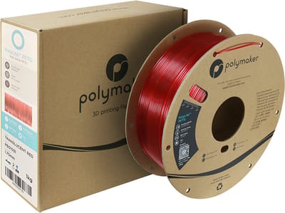 Polymaker Polylite PETG 3D Filament 1,75mm 1kg Transparant Rood