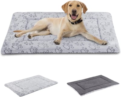Huisdierbed - Hondenmat - Comfortabel slapen - Dubbelzijdig ontwerp - 121 x 76 cm - Grijs