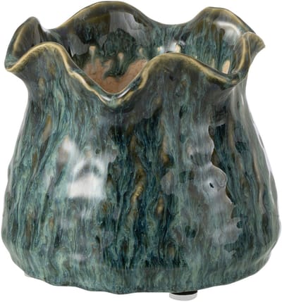 J-Line bloempot Ronny Onregelmatig - keramiek - blauw - small
