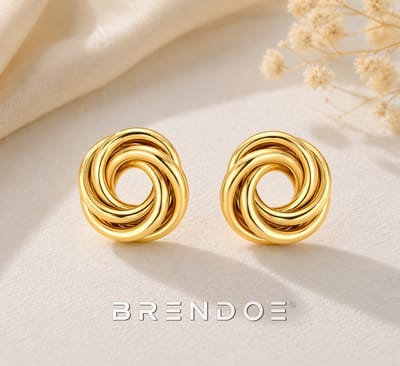 Brendoe Goudkleurige Spiraal Oorbellen Dames – 18K Verguld RVS – Waterproof Oorbellen die Niet Verkleuren