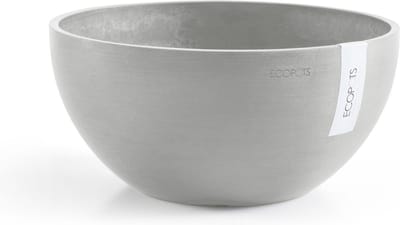 Ecopots Brussels 25 - White Grey - Ø25 x H12 cm - Ronde witgrijze bloempot