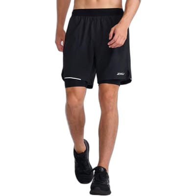 2XU Aero 2-in-1 7inch Shorts Compressieshorts Binnenste compressieshort - Geperforeerde buitenste short - Platte elastische tailleband