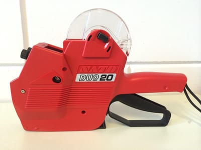 Prijstang Sato Duo 20 10/8 compleet met 1 doos etiketten afmeting (50 rolletjes)