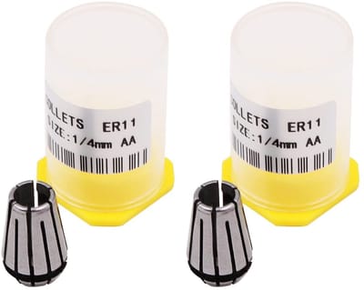 Dailygoods- Collet Set 2 Stuks - CNC Spantang - 1/4" Klemdiameter - 0,007mm Nauwkeurigheid - 65Mn Veerstaal - Hoogwaardige Klemkracht