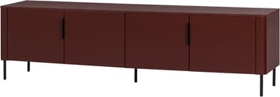 WOOOD Gunnar Tv Meubel 200 cm - Grenen - Bordeauxrood - 56x200x44