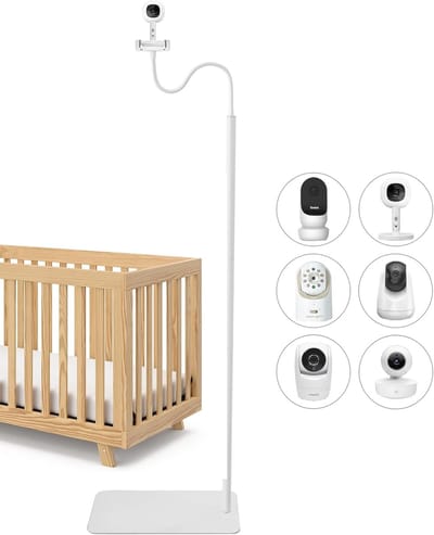 Babyfoon Standaard Verstelbaar 90-170 cm – Universele Camera Houder – 360° Draaibaar – Zonder Boren – Vloermodel Wit