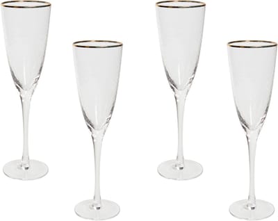 TOPAZ - Champagneglas set van 4 - Goud - Glas