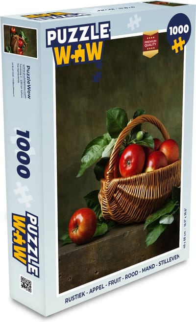 Puzzel Rustiek - Appel - Fruit - Rood - Mand - Stilleven - Legpuzzel - Puzzel 1000 stukjes volwassenen