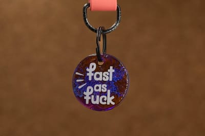 Crackerjack hondenpenning - Fun tag - Fast as fuck- slijtvast - moddervast - uniek - leuk als cadeau