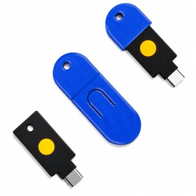 Beschermhoes Geschikt voor YubiKey 5C NFC – Sleutelhanger Case – USB-C Security Key Cover – Krasbestendige Opbergcase voor Sleutelbos – Blauw