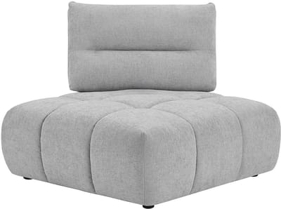 Vente-unique Hoekfauteuil met schuivende rugleuning van lichtgrijze stof met textuur APOLIU