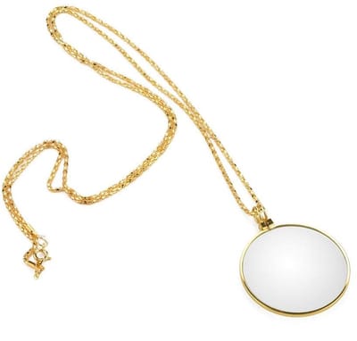 Dailygoods- Vergrootglas 5X - Monocle-lens - Ketting - Zinklegering - Duurzaam - Draagbaar formaat - Loep