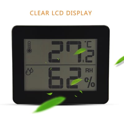 Binnenkamer Digitale Temperatuur Thermometer Vochtigheid Vochtigheidsmeter Hygrothermograaf (Zwart) zwart
