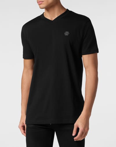 T-Shirt V-Hals Gothic Plein