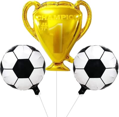 Voetbal Kampioen 3-delige folie ballonnen set - voetbal - sport - ballon - EK - WK - kampioen - decoratie - toernooi - wedstrijd