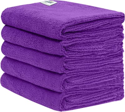 5x Professionele Microvezeldoeken 40x60 cm Paars - Super Absorberend en Streeploos Schoonmaken