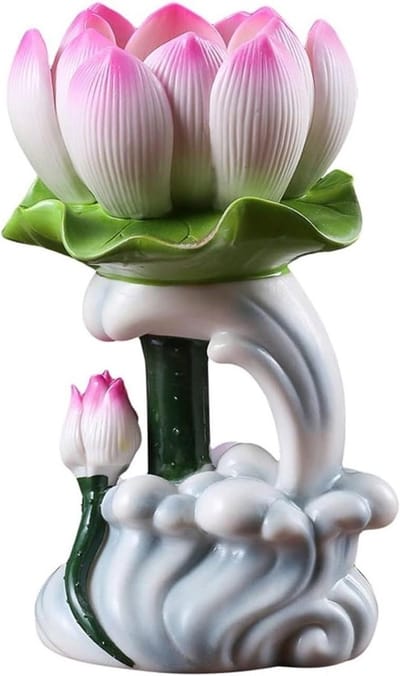Keramische Kandelaar - Kaarsenhouder Lotus - Eettafel Decoratie - Lotus Vorm - 10x16.5cm - Niet gespecificeerd