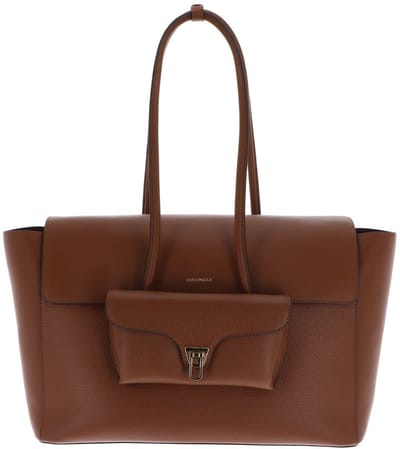 COCCINELLE Leren shopper schoudertas Double Beat Shopper Cognac bruine