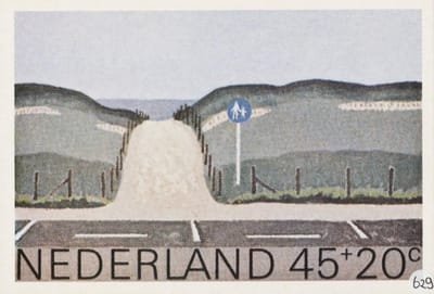 Briefkaart met afbeelding Duinlandschap postzegel