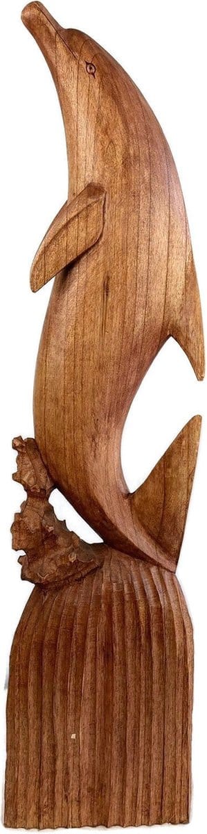houten beeld / houten dolfijnen / bali houten beeld / houten dier / hangemaakt beeld /