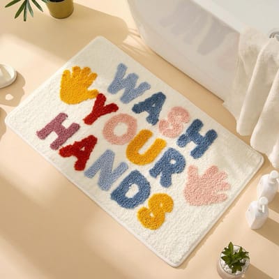 Antislip Microvezel Badmatten voor Kinderen, Zacht, Pluizig, Absorberend, Kleurrijk, Schattig, Grappig Vloerkleed, Woondecoratie Vloerkleden 40x60cm
