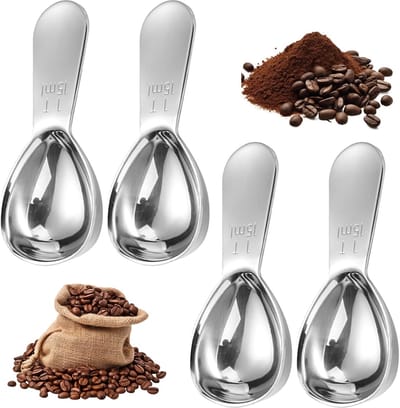 Dailygoods- Koffielepels 15 ml - 4 Stuks - Roestvrij Staal