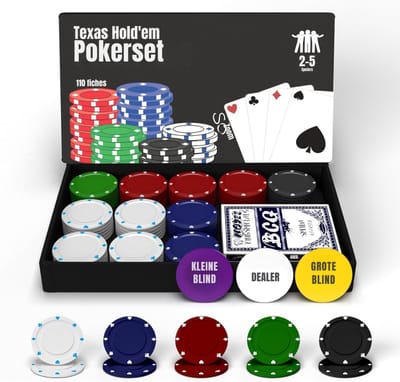Ploutus® Pokerset - Luxe Pokermat - Duurzaam Tafelkleed voor Poker - Multikleurig - 23cm x 22cm x 3cm