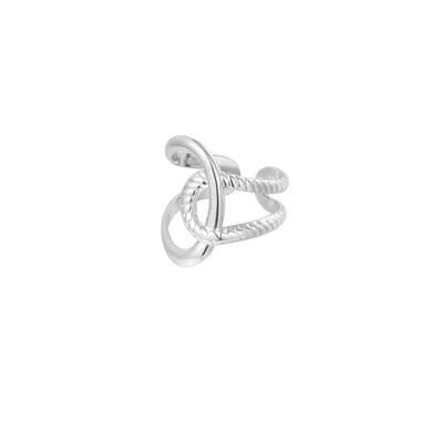 Sieraad & Zo van Mo | Ring Knoop Detail | Stainless Steel | Zilver Kleurig | Onesize