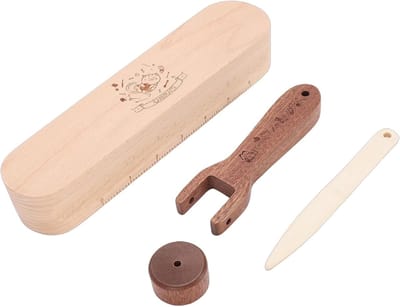Kleermakers Set - Naaigereedschap - Naden Vlakken - Hittebestendig Beukenhout - 6 Delig - Natuurlijk Hout