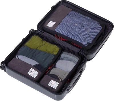 Troika - Business packing cubes - Reiscompressie tassen - antraciet/zwart. Ideaal om je spullen zo op te bergen met de minste ruimte - check de video .