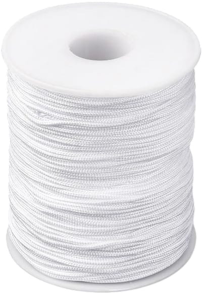 PandaHall Elite Nylon Draad, Wit, 1.5mm, ongeveer 100 yard/rol